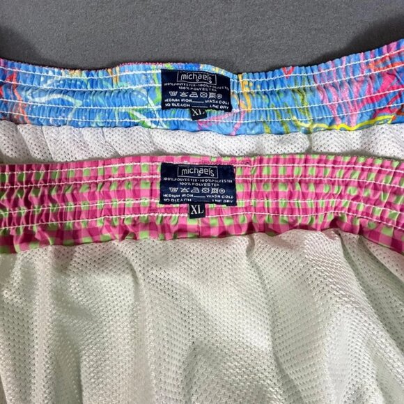 Men's Bundle of 2 Green/Pink Shorts Size XL Micheal's Swim Trunks - Picture 9 of 9